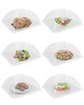 Comforer 6 Pack Food Cover Mesh Food Tent, Pop-Up Umbrella Screen Tents, Collapsible and Reusable Patio Net for BBQ, Picnics, Parties, Camping, Outdoor