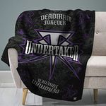 Sleep Squad WWE The Undertaker 60” x 80” Rachel Plush Blanket -Wrestling Legend Super-Soft Throw