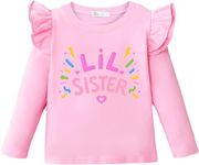 Big Sister Shirt for Toddler Baby Girl Outfits Promoted to Big Sis Announcement T-Shirt Toddler Girls Gifts, 2# Lil Sister Long Sleeve Pink, 5 Years