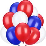 Gleam™ Metallic Latex Balloons for Birthday/for Decoration/for Anniversary/for Party/for Occasions (25 Red, 25 White & 25 Royal Blue, pack of 75)