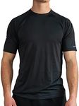 BuiltCool Men’s Crew Neck Raglan Shirt – Quick Dry Shirts for Men, Instant Cooling Moisture Wicking, UPF 50 Sun Protection, Black, X-Large