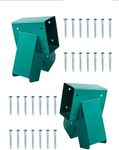 HANDYGO Swing Set Brackets - Heavy Duty Steel Swing Kit, 2 DIY Wooden Swing Hardware Bracket, Playground Equipment Parts, with Mounting Accessories, for Outdoor Play, Green