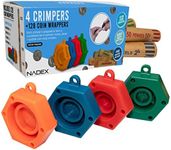 Nadex 128 Assorted Preformed Crimped End Coin Roll Wrappers with Color Coded Coin Wrapper Crimping Tool (Patent Pending), 32 Each of Nickels, Dimes, Pennies and Quarters