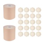 2 Rolls Boob Tape, Breathable Bob Tape for Large Breasts, Boobtapes Push Up, 7.5 cm x 5 Meter Self-Adhesive Strapless Bra Breast Tapes Lift, with 10 Pairs Reusable Nipple Covers(Light Skin Color)