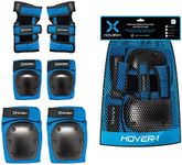 Hover-1 Nylon Protective Elbow Pads | Knee Pads & Wrist Guards, For Ages Above 8, Hard PP Shells for Impact Resistance & EVA Foam Protective Padding, Velcro Straps, Small, Blue