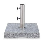 VonHaus Parasol Base 22kg – Umbrella Stand for Outdoor, Garden, Patio – Heavy Duty Parasol Holder Comes with 3 Pole Adaptors, Carry Handles, 2 Locking Screws – Square Shape, Stone Granite Effect, Grey