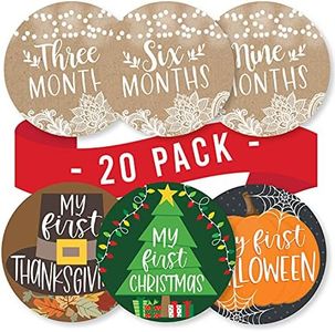 20 Monthly Baby Milestone Stickers - Rustic Baby Monthly Milestone Stickers, Milestone Baby Monthly Stickers, Baby Month Stickers for Baby Photo Props Newborn, Monthly Baby Stickers for Pictures