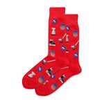 Hot Sox Mens Crew Novelty Sock, Red, 10 US