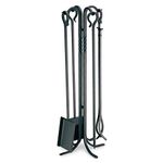 Pilgrim Home and Hearth Pilgrim 18001 Lodge Tall Fireplace Tool Set, 39", Black