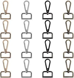 Belle Vous Llaveros Mosquetones Pequeños de Metal con Anilla en D de Colores (Pack de 16) Ancho Interno de 26 mm - Gancho Langosta para Cordel, Joyas, Carteras/Bolso, Proyectos Costura y Manualidades