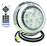 Life-Bulb LED Color Changing Pool Light with Remote, Wall Mount, 75ft Cable, 12V 60W, Nicheless Pool Light - Pool LED Lights, Pool Light Bulb, Swimming Pool Lights - Lifetime Replacement Warranty