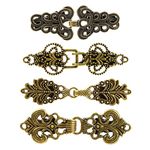 4 PCS Sweater Shawl Clips Retro，Sweater Clips Cardigan Clips Collar Clips Shirt Scarf Clasp Pin，Vintage Brooches for Women Girls (Bronze)