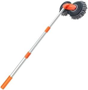 MagiDeal Car Wash Mop Brush with Retractable Handle 360° Rotating Lightweight for Car Window Scratch Free Multipurpose Soft Microfiber