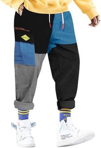 Aelfric Eden Mens Cargo Pants Patchwork Multi-Pockets Outdoor Fashion Casual Jogger Pants Streetwear with Drawstring