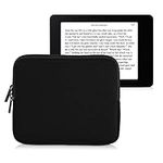 kwmobile Neoprene e-Reader Pouch Size 6,8-7" eReader - Universal eBook Sleeve Case with Zipper, Wrist Strap - Black