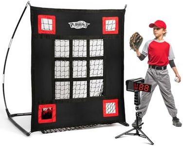 Baseball Pitching Net & Radar Gun Combo – Improve Accuracy & Speed for Hitting/Pitching, with Strike Zone & Speed Tracking Baseball Training Equipment for All Age and Level Players|Handbag+Sandbag