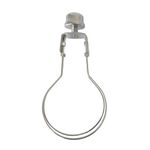 LISSION Lamp Shade Holder, Clip on Lampshade Adapter, Bulb Clip Adapter with Finial Lampshade Leveller, Harp Holder Adapter Kit, 1 PCS, Silver White