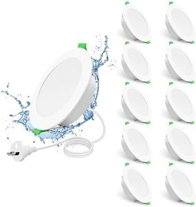 ALUSSO 10W LED Recessed Ceiling Light Dimmable IP44 Spotlight,3CCT 3000K 4000K 5700K,75-85mm Cutout 850LM Led Downlight Suitable for Kitchen,Bathroom,Bedroom,White, Pack of 10,AUS Plug