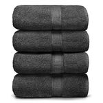 Ariv Towels 4-Piece Large Premium Cotton Bamboo Bath Towels Set for Sensitive Skin & Daily Use- Soft, Quick Drying & Highly Absorbent for Bathroom, Gym, Hotel & Spa- 30" X 52"- Grey