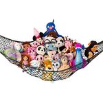 Lilly's Love Large Stuffed Animal Net Hammock for Plushie Toys | Corner Hanging Organizer for your Teddy and Stuffy Collection | Easy to Hang w/Included Anchors & Hooks - Midnight Black