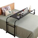 Overbed Table with Wheels Overbed Desk Over Bed Desk King Queen Bed Table Overbed Laptop Table Over Bed Table with Wheels(Black)