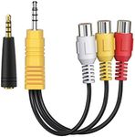 3.5mm Male to 3 RCA Female Video AV