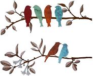 DUZYXI 2 Pieces Metal Birds Wall Ar