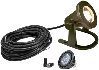 COLOER Brass Underwater Lights(Bronze) with LED MR16 Bulb 12V Low Voltage Fountain Lights IP68 Waterproof Copper Outdoor Landscape Lighting for Swimming Pool Ponds or Outside Water as Spotlight