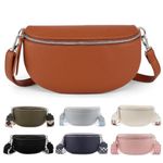 Dostany - Belt Bag for Women - Brown Cross Body Bag for Women - Mini Leather Everywhere Purse - Waist Bag, Lulu Dupes Sling Bag for Women