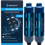 2pk of SpiroPure Multi-Stage RV Marine Inline Water Filters - Sediment Carbon Hard Water Chlorine Chloramine Heavy Metals PFOA PFAS (Flexible Hose Protector NOT Included)