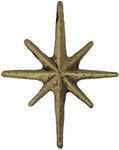 Zeckos Set of 6 Unique Antique Gold Starburst Cast Iron Drawer Pulls & Cabinet Knobs - Add Mid Century Modern Charm to Your Decor with Elegant 8-Pointed Star Burst Design