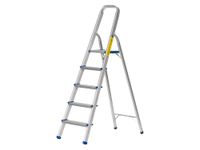 Aluminium Step Ladder, Lightweight Portable, Heavy Duty 3 or 4 or 5 Tread Folding Ladder (5 Tread)