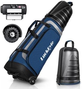 Travel Golf Bag with TSA Lock, Hard Case Top, 1680D Oxford Fabric, Blue | Golf Travel Case, with Oversized Wheels, Reinforced Base, Dual Inner Buckles and Two Large Side Pockets for Club Protection