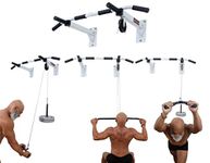 ALLYSON FITNESS Pull Up Bar Wall Mounted Chin Up Bar with Lats Bar, Tricep Bar, U Bar and Solid Fitness Accessory for Home Gym-(Color White) Without Weight