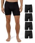 32º DEGREES Mens 4-Pack Active Mesh Quick Dry Performance Boxer Brief, 4 Black, L