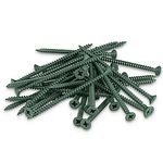 SEQUAL Ultimate Multipurpose Decking Screws M4 x 50mm (Box of 200), External Wood Screws, Carbon Steel Deck Screws, Countersunk Green Screws, Ideal For Decking, Fence, Floorboard, Hard And Softwood.