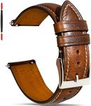 Gomvadr Quick Release Leather Strap, Vintage Oil Tanned Pull-Up Leather Strap Replacement Watch Straps Men Women 16 mm 18 mm 19 mm 20 mm 21 mm 22 mm 24 mm, 20mm, Leather