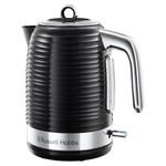 Russell Hobbs Inspire Electric 1.7L Cordless Kettle (Fast Boil 3KW, Black premium textured plastic, high gloss finish, Removable washable anti-scale filter, Pull off lid, Perfect pour spout) 24361