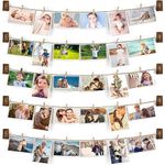 Emfogoo Picture Frames Collage Wall Decor Photo Collage Picture frames for Wall Hanging with 30 Clips Multi Photo Wall Display for Dorm Room Decor