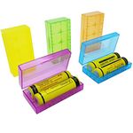 SACKORANGE 5 PCS Clear Colorful Battery Storage Case Holder Organizer for 18650, Battery Storage Case for 18650 or CR123A Battery