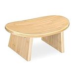 Navaris Bamboo Meditation Stool - Bench for Meditating, Yoga, Practice - Angled Ergonomic Seat with Round Edges for Comfortable Postures - Light Brown