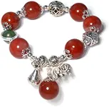 Ruishupin Natural crystal bracelet,South Red Bracelet 12mm bead silver accessories bracelet for women, Jewelry Healing Bracelets Bring Luck and happyness Prosperity. a blessing gift, 6.8, Stone, Agate