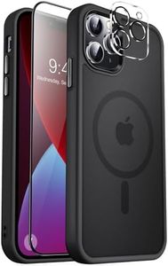 MOCCA Strong Magnetic for iPhone 13 Pro Max Case,[Compatible with Magsafe][Glass Screen Protector+Camera Lens Protector] Slim Thin Shockproof Cover Phone Case for iPhone 13 Pro Max 6.7", Black