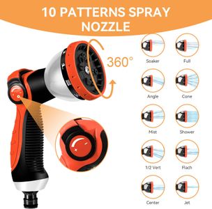 Expandable 75FT Garden Hose – 3-Layer Latex, No-Kink, 10-Function Nozzle, Metal Connectors