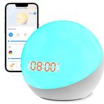 Homidy Night Light with Clock, Sleep Trainer, OK to Wake Alarm Clock, White Noise for Nursery or Soother, Toddler & Kids Bedroom, Built-in Battery, App Control (5nd Gen Upgrade)