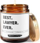 Lawyer Gifts for Women - Best Lawyer Ever 9oz Soy Candle - Law School Gifts for Female Lawyers, Woman Lawyer Men Attorney Thank You, Student Graduation, Office Desk Decor, Bar Exam Present