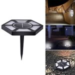 MAIKUI Solar Underground Lights, Solar Lights Outdoor Garden, Solar Lights Outdoor Ground Lights With 12 LED Light, LED Lights Outdoor IP65 Waterproof for Garden Pathway Lawn Landscape Walkway Lights