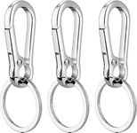 PUHU-HP Holder Clip Key Ring Keychain Keychain Key Chain Holder Clip Key Organizer Key Chain Ring for Men and Women, Silver - Combo of 3