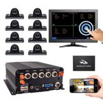 JOINLGO 8-CH Mobile DVR Backup Camera System 10" HD Remote Monitor on PC Phone GPS WiFi 4G 1080P AHD Vehicle Car DVR MDVR Video Recorder with Mini Large View Angle Car Cameras for Truck/RV/Bus