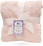 eYone Receiving Warm Fleece Baby Blanket and Fluffy Embossed for Babies from Newborn (light pink)